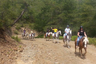 KEMER'DE TURİSTLERİN GÖZDESİ ; ORMANDA AT SAFARİ
